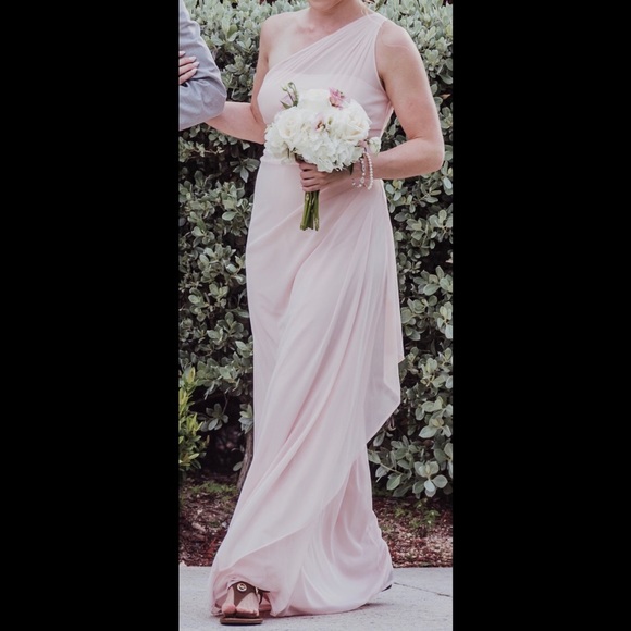 Davids Bridal Long Mesh OneShoulder Illusion Petal - Picture 2 of 4